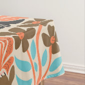 モノグラムカラフルスクリプトレトロフローラルパターン テーブルクロス (インサイチュ)