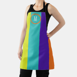 モノグラムカラフルストライプのエプロン エプロン