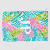 モノグラムカラフルトロピカ離れルカスタム ゴルフタオル (横)