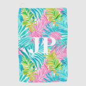 モノグラムカラフルトロピカ離れルカスタム ゴルフタオル (正面)