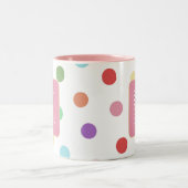 モノグラムカラフルドットパターン ツートーンマグカップ (中央)
