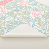 モノグラムカラフルフローラモダンヴィンテージグリーンピンク シェルパブランケット (3/4)