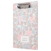 モノグラムカラフルフローラモダンヴィンテージブルーピンク クリップボード (左)