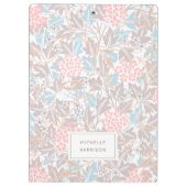 モノグラムカラフルフローラモダンヴィンテージブルーピンク クリップボード (裏面)