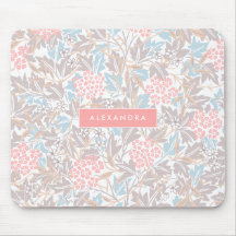 モノグラムカラフルフローラモダンヴィンテージブルーピンク