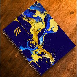 モノグラムカラフルブルーイエローアーティストのスケッチブック ノートブック