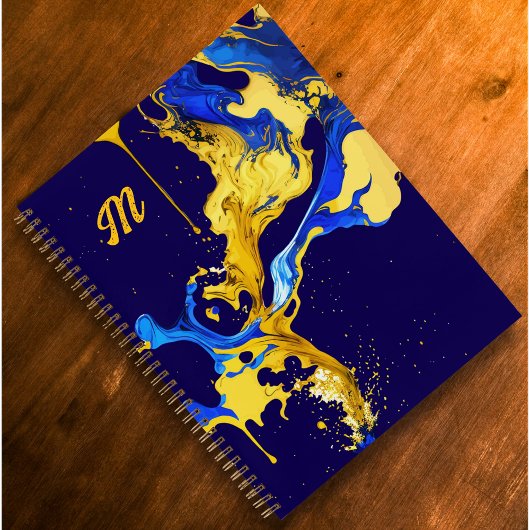 モノグラムカラフルブルーイエローアーティストのスケッチブック ノートブック
