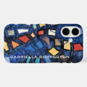 モノグラムカラフルブルー海軍レッド幾何学 Case-Mate iPhoneケース (裏面 (横))