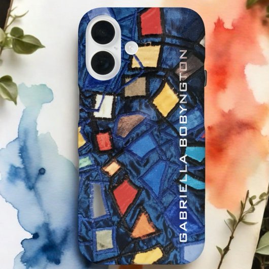 モノグラムカラフルブルー海軍レッド幾何学 Case-Mate iPhoneケース