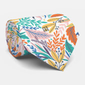 モノグラムカラフルボスタイリッシュタニカル模様 ネクタイ (ロール)