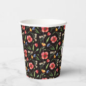 モノグラムカラフルポピー&ワイルドフラワーパターン 紙コップ (右)