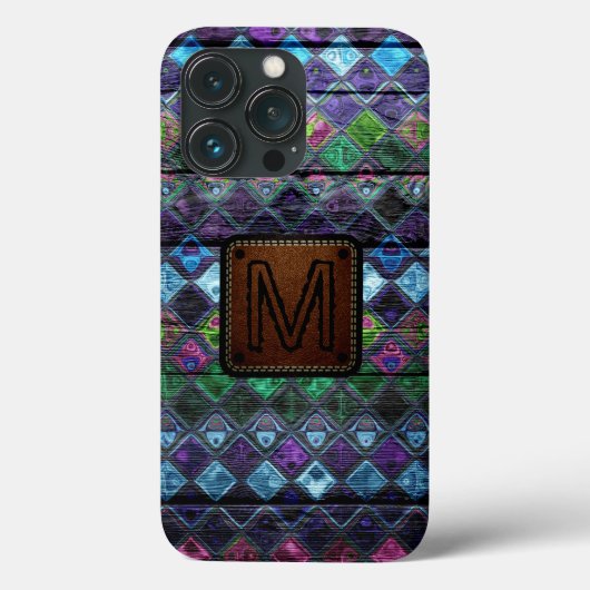 モノグラムカラフルモザイク模様 Case-Mate iPhoneケース (裏面)