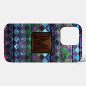 モノグラムカラフルモザイク模様 Case-Mate iPhoneケース (裏面 (横))