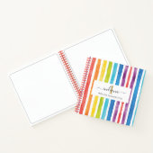 モノグラムカラフルレインボーストライプズ名ウォーター色 ノートブック (内部)