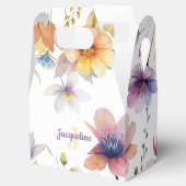 モノグラムカラフルワイルドフラワー図解入りの、写真付きの フェイバーボックス (オープン)