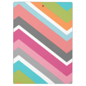 モノグラムカラフル付きシェブロンカスタムパターン クリップボード (裏面)