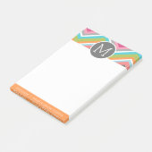 モノグラムカラフル付きシェブロンカスタムパターン ポストイット (アングル)