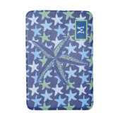 モノグラムカラフル付きスターフィッシュのシームレスパターン バスマット (正面縦)