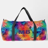 モノグラムカラフル抽象芸術水の色パーソナライズされた ダッフルバッグ (正面)