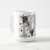 モノグラムカラフル文字Mマグカップ コーヒーマグカップ (正面左)