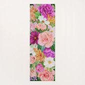 モノグラムカラフル水彩フローラ紫ピンク ヨガマット (裏面)