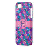 モノグラムカラフル – マーメイドグリッターデザイン- Case-Mate iPhoneケース (裏面左)