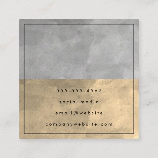 モノグラムカラーブロックヴィンテージフローラルパターンII スクエア名刺 (裏面)