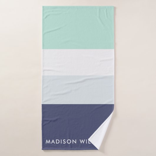 モノグラムカラーブロック水平ストライプこうもり バスタオルセット (バスタオル)