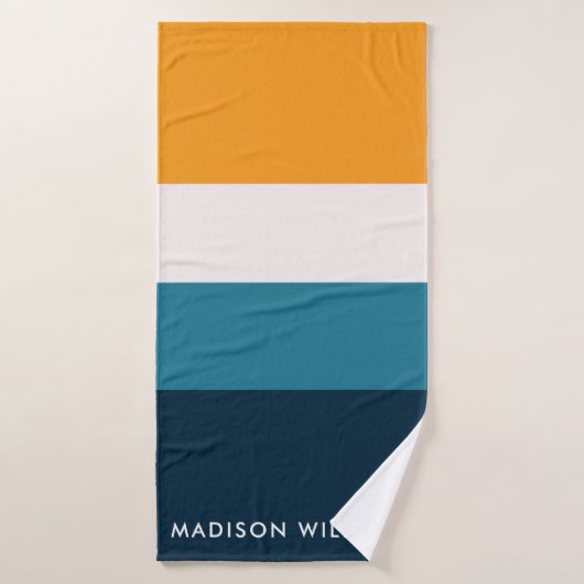 モノグラムカラーブロック水平ストライプこうもり バスタオルセット (バスタオル)