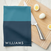 モノグラムカラーブロック水平ストライプキスタイリッシュット キッチンタオル (四つ折り)