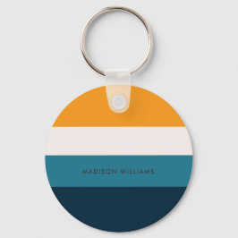 モノグラムカラーブロック水平ストライプミニマリスト キーホルダー