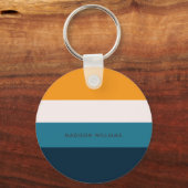 モノグラムカラーブロック水平ストライプミニマリスト キーホルダー (正面)