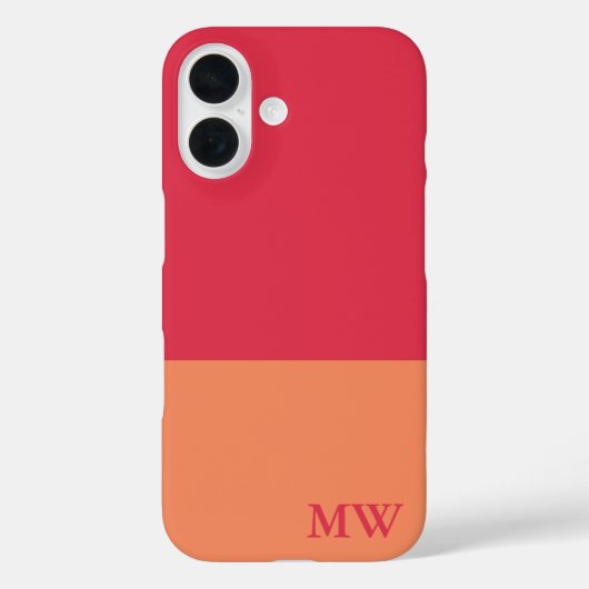 モノグラムカラーブロック濃いピンクとオレンジ Case-Mate iPhoneケース (裏面)