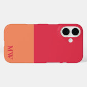 モノグラムカラーブロック濃いピンクとオレンジ Case-Mate iPhoneケース (裏面 (横))