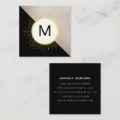 モノグラムカラーブロック照明要素 スクエア名刺 (正面/裏面)