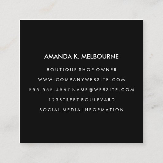 モノグラムカラーブロック照明要素 スクエア名刺 (裏面)