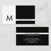 モノグラムカラーブロック白黒プロフェッショナル 名刺 (正面/裏面)