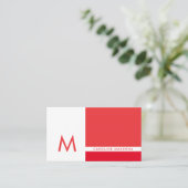 モノグラムカラーブロック赤と白プロフェッショナル 名刺 (スタンド正面)