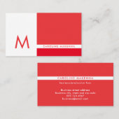 モノグラムカラーブロック赤と白プロフェッショナル 名刺 (正面/裏面)