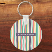 モノグラムカラーラインモダンミニマリストキーチェーン キーホルダー (裏面)