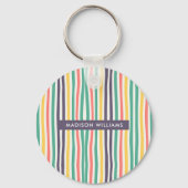 モノグラムカラーラインモダンミニマリストキーチェーン キーホルダー (裏面)