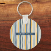 モノグラムカラーラインモダンミニマリストキーチェーン キーホルダー (裏面)