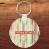 モノグラムカラーラインモダンミニマリストキーチェーン キーホルダー (裏面)