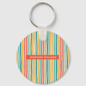 モノグラムカラーラインモダンミニマリストキーチェーン キーホルダー (裏面)