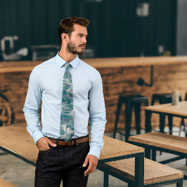 モノグラムカリブのシースケープブルーウェーブクレスト ネクタイ