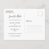 モノグラムカレンダー金ゴールドハート保存日付 案内ポストカード (裏面)