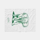 モノグラムカワイートハンターグリーンエレファントラインスケッチ フリースブランケット (正面(横))