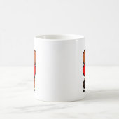 モノグラムカートゥーンビーグルハート コーヒーマグカップ (中央)