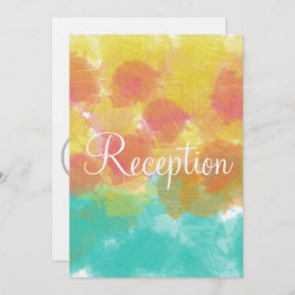 モノグラムガッシュ水彩ピンクブルーイエロー 招待状