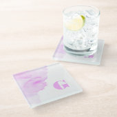 モノグラムガラス水カラーコースター ガラスコースター (アングル)